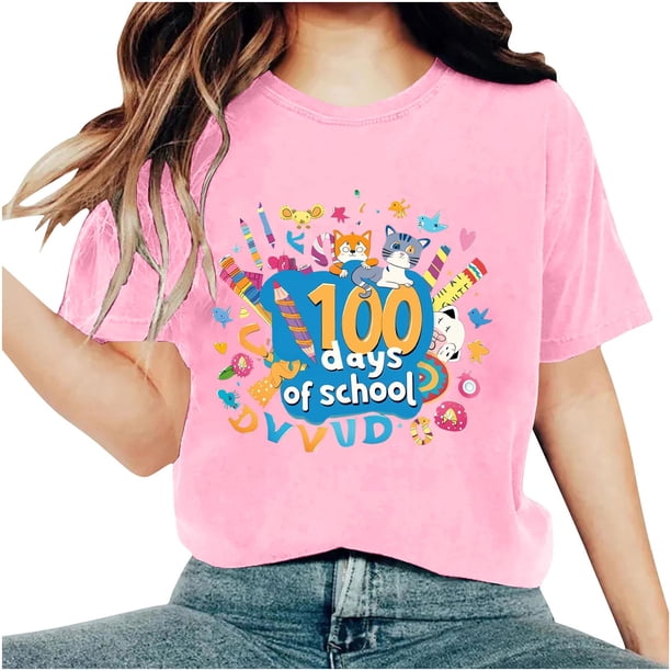 Camisetas de Cuello de Tripulación de Manga Corta para Mujeres Carta Impresa Camiseta 95% Poliéster 5% Spandex, Manga Corta Cuello Redondo Top Casual para Diario