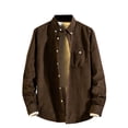 thumbnail image 1 of Blusa y camisa de manga larga con cuello vuelto, informal, de uso diario, para hombre, de manga larga, color liso, holgada, con bolsillos, de licra., 1 of 3