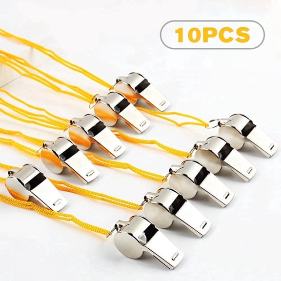 Whistle with Lanyard, Stainless Steel Sports Whistles for Coaches, Referees, and Officials