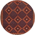 thumbnail image 1 of Ahgly Company Indoor Round Contemporary Chestnut Brown Oriental Area Rugs, 3' Round, 1 of 6