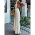 thumbnail image 6 of Women'S 2 Piece Outfits Sleeveless Halter Top and Wide Leg Pants Set Khaki M, 6 of 10