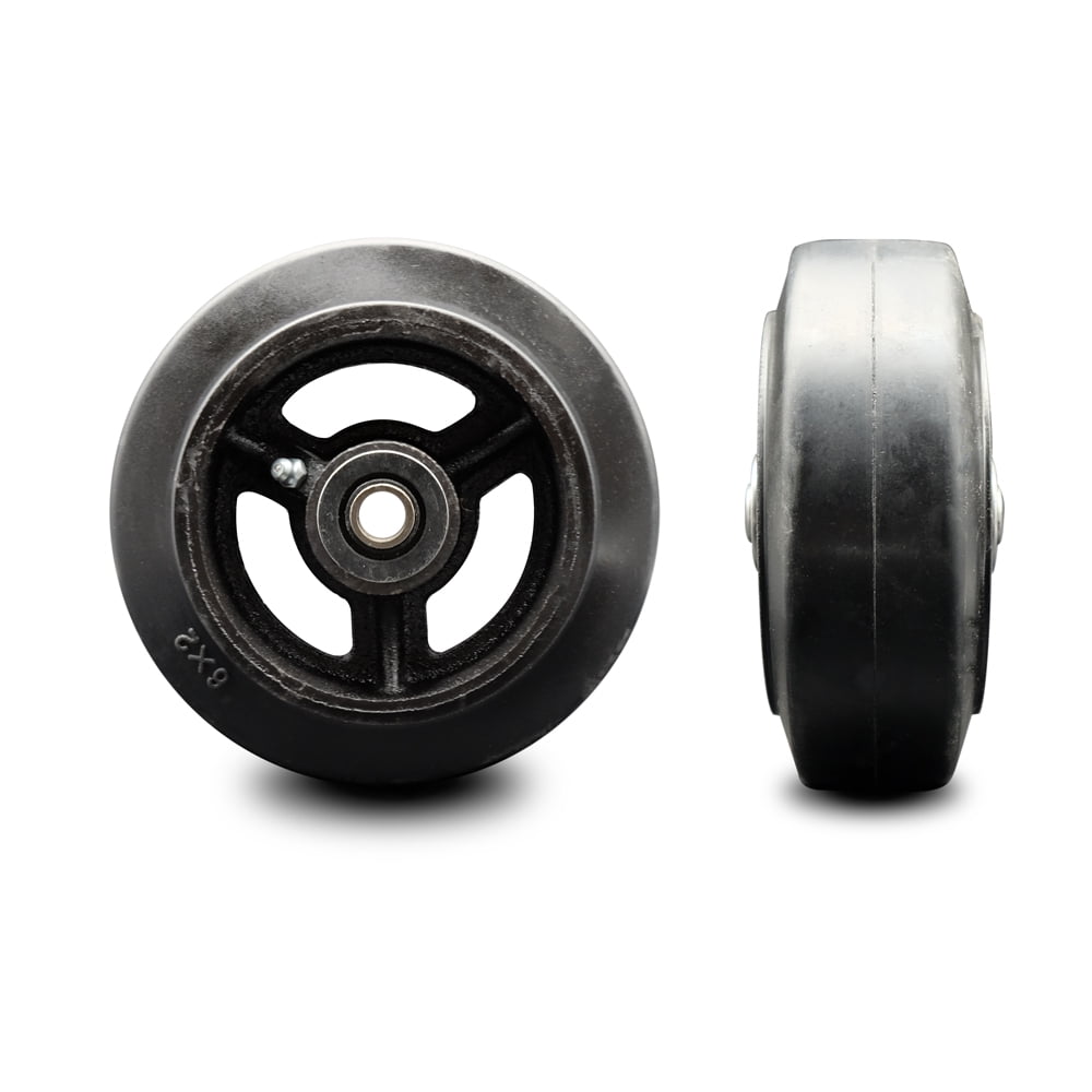 Steel Wheel Cast Iron 6" Dia x 1-1/2" wide Wheel with 5/8" ID Roller Bearing 