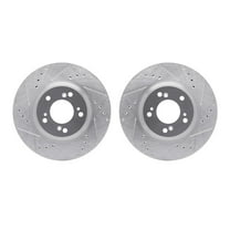 Dynamic Friction Company Front Brake Rotors-Drilled and Slotted-Silver 7002-59041