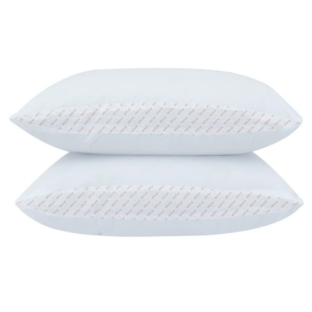 Mainstays 200TC Cotton Medium Support Pillow Set of 2, Multiple Sizes