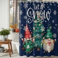 thumbnail image 4 of Christmas Trees Winter Shower Curtain, Xmas Green Gnomes Snowflake Waterproof Fabric Shower Curtains with 12 Hooks, Bathroom Curtain Set for Bathroom Accessories Decor, 60 x 72 Inches, 4 of 9