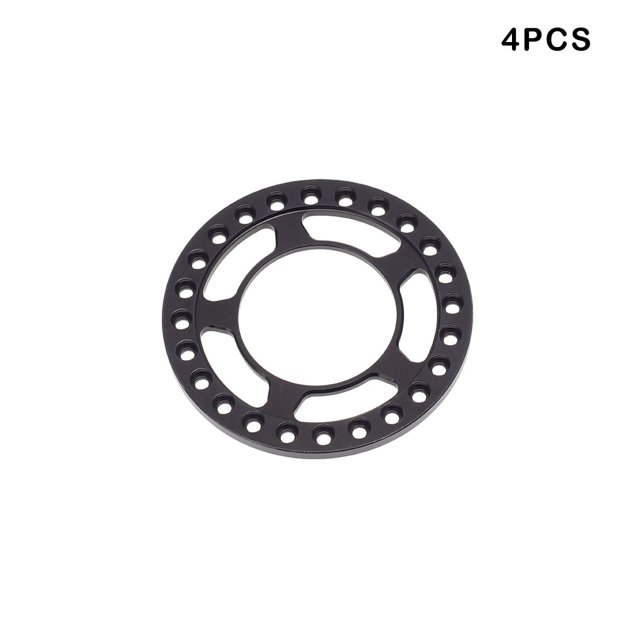 4 Pieces Wheel Ring Set Wheels Circles Parts Upgrade Component Rim Outer Rings Modification Replacement for TRX4 SCX10 90046 D90 Black