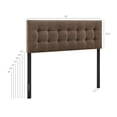 thumbnail image 4 of Emily Fabric Upholstered Full Size Headboard in Mocha, 4 of 8
