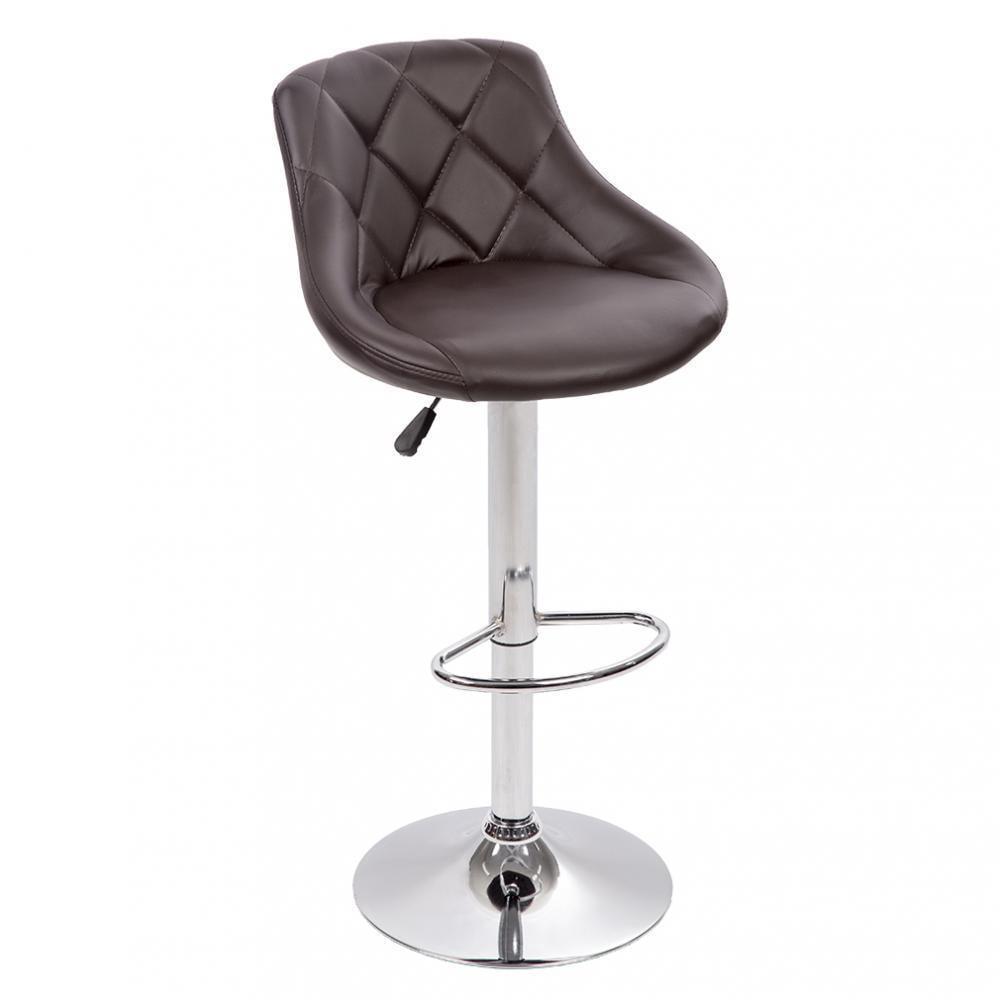 Bar Stool Adjustable Height Leather Bar Stools With Seat Back Pad,Set Of 2