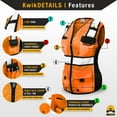 thumbnail image 6 of KwikSafety (Charlotte, NC) RoadBOSS Economy Safety Vest for Women (Solid Reflective Tape) 10 Pockets Class 2 Custom High Visibility ANSI OSHA Reflective Construction Work Zipper | Orange Medium, 6 of 6