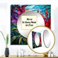thumbnail image 3 of Designart "Vibrant Joy Blooming Exotic Blossoms III" Flowers Red Large Square Mirror - Square Bedroom Mirror Printed Wall Decor - Traditional Square Printed Wall Mirror Art, 3 of 5