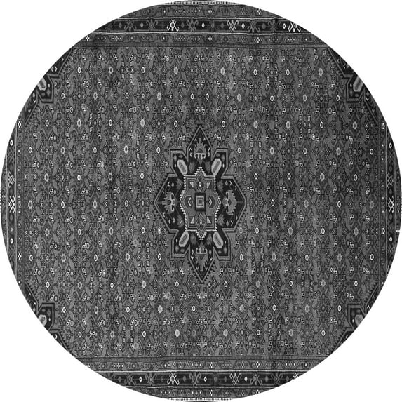 Ahgly Company Indoor Round Persian Gray Traditional Area Rugs, 5' Round