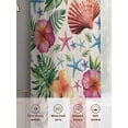 thumbnail image 6 of Summer Tropical Sheer Curtains 96 Inch Long 2 Panels, Flowers Shells Starfish Linen Background Light Filtering Rod Pocket Curtains, Sheer Voile Drapes for Living Room Bedroom, 52"x96", 6 of 8