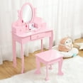 thumbnail image 1 of Set de Tocador para Niñas con Espejo, Mesa y Taburete de Madera para Maquillaje, Juguete para Niñas de 4 a 9 Años, 1 of 7