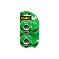 Scotch Magic Tape Dispenser Rolls, Clear, 3/4' x 600', 2 Dispensers