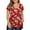 Floral Red, variant on Womens Plus Size Tops Short Sleeve High Low Shirts(Blue 5X)