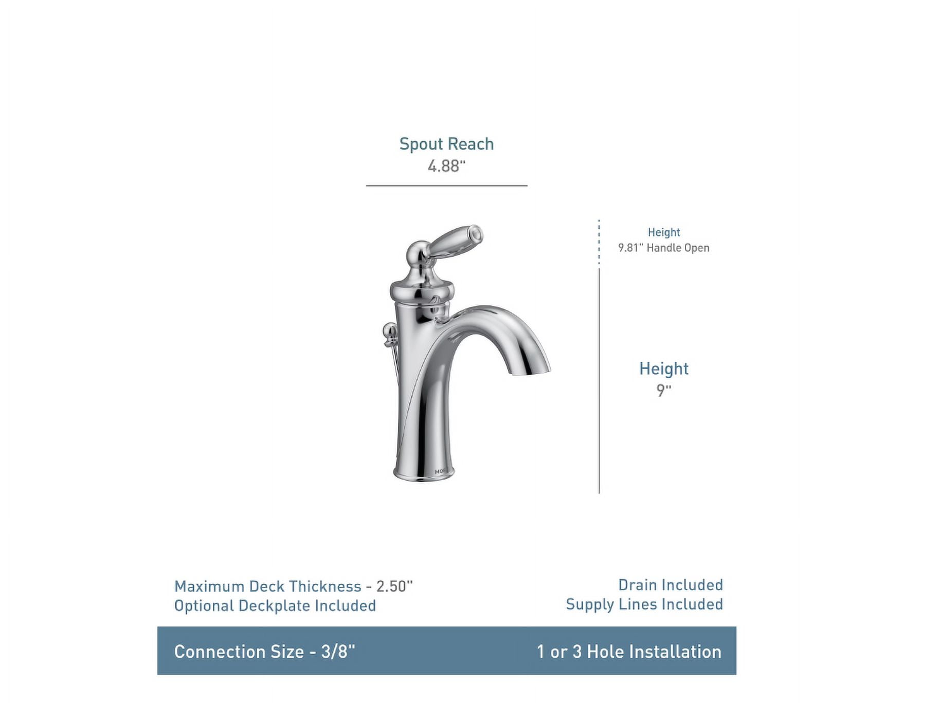 Moen 6600 Chrome one-handle bathroom faucet