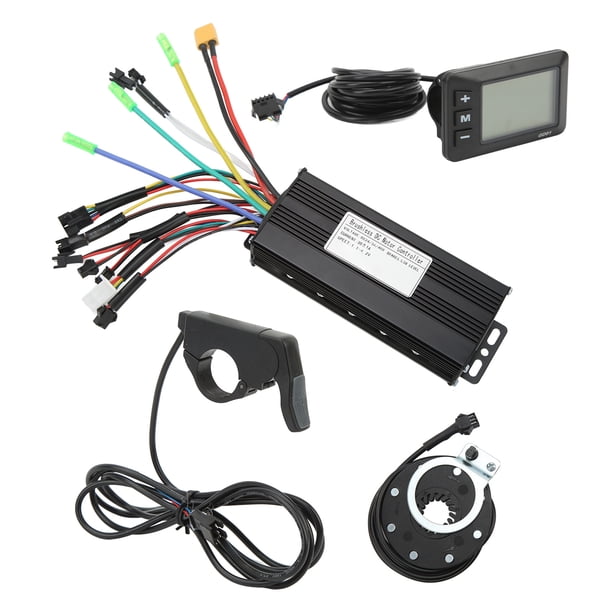 Conjunto de Controlador de Motor de Bicicleta Eléctrica, Acelerador de Pulgar 24V 36V 48V Calor Disipando 30a Controlador de Auto sinusoidal Estudio para Modificació