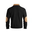 thumbnail image 4 of TOUMENY Men Zip Sweater Casual Long Sleeve Solid Slim Fit Pullover Fall Winter Fashion Trendy Turtleneck Tops Black L, 4 of 7