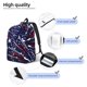 thumbnail image 3 of Disketp Red White Blue Fireworks 1 print Canvas Backpack Lightweight Travel Daypack Student Rucksack Laptop Backpack-Small, 3 of 5