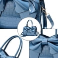 thumbnail image 3 of XiaoBanDeng Shiny Women Handbag Patent Leather Bowknot Purse Charm Glossy Top-Handle Satchel Tote Fashion Shoulder Bag, 3 of 7