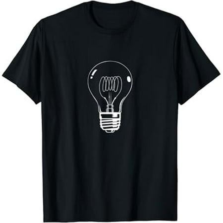 

Minimalist white light bulb T-shirt black