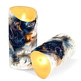 thumbnail image 3 of Cavalier King Charles Dog Flameless Candles 2 PCS with Remote Realistic Moving Flame LED Tapered Pillar Set for Home Decor, 3 of 7