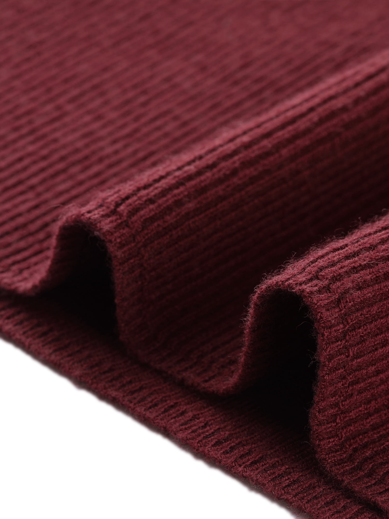 DARING DIVA Women's Sweater V Neck Long Sleeve Ribbed Knit Midi Dress L Burgundy
