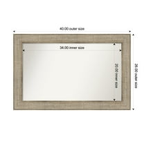 Amanti Art Custom Wall and Bathroom Mirror (26 x 40 in.), Trellis Silver Frame