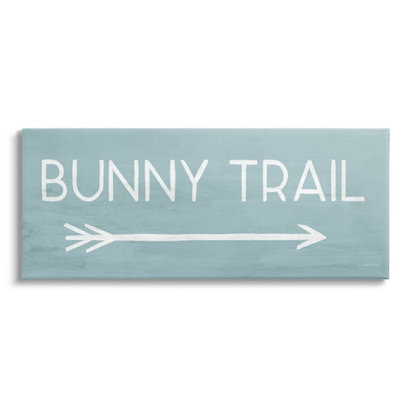 Stupell Industries Bunny Trail Arrow Pointing Right Typography Painting Gallery Wrapped Canvas Print Wall Art, 24 x 10