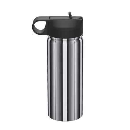 

Daiia Black White Gray Mexican Blanket Serape Stripes Printed 18oz Sports Insulated Kettle With Straw Water Bottle For Running Hiking Cycling Climbing Mens Woman S Sports Water Bottle