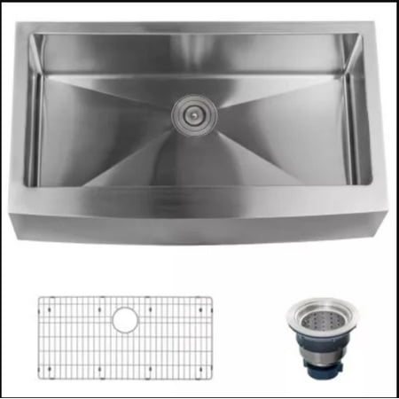 Miseno MSS3620F Stainless Steel Farmhouse Kitchen Sink with Apron Front 33 L x 21 W