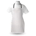 thumbnail image 4 of Hearts Apron, Abstract Hand Drawn Hearts Pattern Built-in Pomegranate Fruit, Unisex Kitchen Bib with Adjustable Neck for Cooking Gardening, Adult Size, Scarlet Black and White, by Ambesonne, 4 of 4