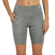 OmicGot High Waisted Yoga Shorts with Pockets for Women Workout Running Biker Shorts