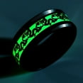 thumbnail image 3 of Glow in Dark Dragon Stainless Steel Wedding Band Ring Men Women Ginger Lyne Collection, 3 of 6