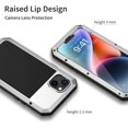 thumbnail image 4 of Phone 14 Pro Max Metal Case, Heavy Duty Shockproof, Rugged with Built-in Screen Protector, Full Body DustProof - Silver, 4 of 14
