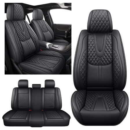 Car Seat Cover for JEEP CHEROKEE 2026, Black Car Seat Covers, Premium Leather 5 Seats Full Set Anti-Slip Beautify Interior, Airbag-Compatible