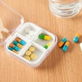 thumbnail image 3 of Mini caja de almacenamiento de pastillas de plástico vacía portátil con 4 ranuras, transparente, con dibujos animados, accesorios de viaje, 3 of 3