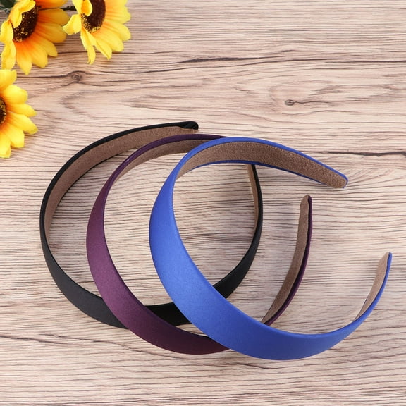 Raindrops 3pcs Wide Hair Bands for Women featuring Non-slip Retro Design in Purple Blue Black
