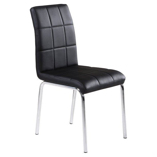 WHI Faux Leather/Chrome Dining Side Chairs Set of 4