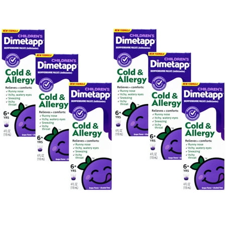 Dimetapp Children's Cold and Allergy Grape 4 oz (Pack of 6)