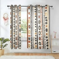 Yayeee Window Curtains Set of 2 for Living Room Light Filtering 63"x42", Black Abstract Dots