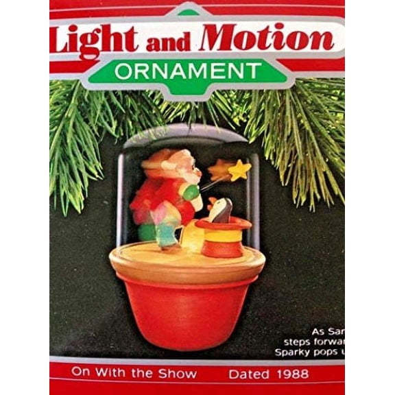 On With the Show Santa and Sparky 3rd in Series 1988 Hallmark Ornament QLX7191