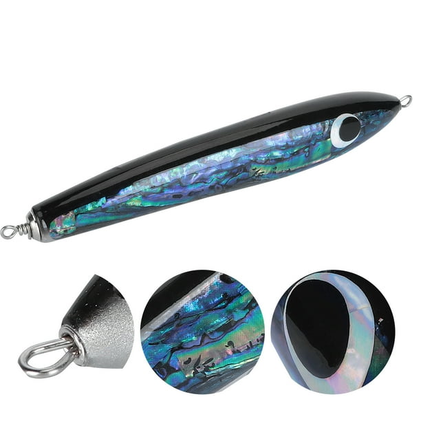 SHAR Large Fish Lure Abalone Shell Fishing Bait Artificial Wooden Fishing  Swimbait for Tuna - Walmart.ca