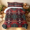 thumbnail image 3 of Erosebridal Southwestern Aztec Twin Quilt Set, Bohemian Cross Twin Coverlet Set, Red Sage Terracotta 2-Piece, 1 Bedspread and 1 Pillowcase, 3 of 7