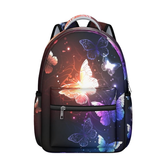Butterfly Fashion Backpack for Students – Water-Resistant, Laptop-Friendly, Adjustable Straps, Roomy Pockets for Books & Essentials