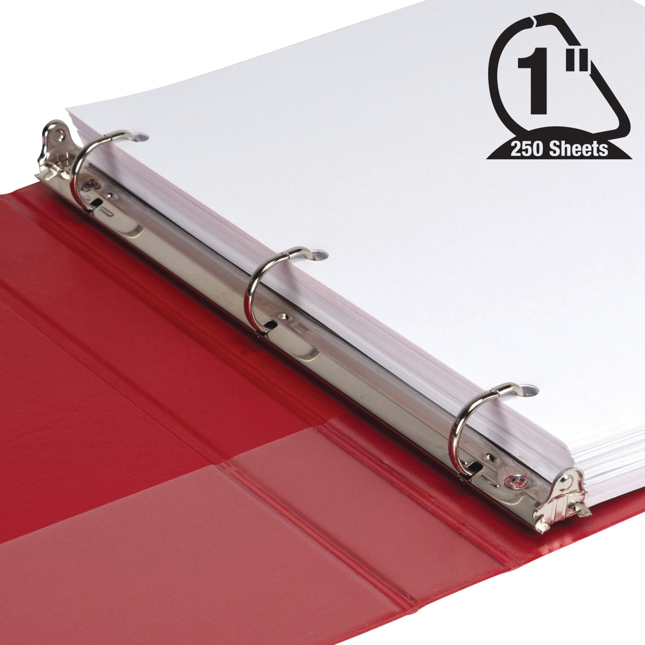 Samsill Durable 1 Inch Binder - Basic Assortment - 4 Pack, Black, Blue, Red, Green, 4 / Pack (Quantity)