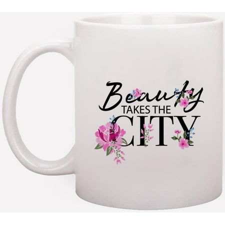 

RADANYA Beauty Takes The city Ceramic Mugs Coffee Mugs 11oz Beautiful Mugs Gift For Birthday Gift For Boyfriend Girlfriend Valentine s Day Friendship Day Gift For Best Friend Color : White
