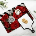 thumbnail image 4 of BaHomeck placemats Set of 4 Bouquet Of Red And White Roses On Black Striped Background Cotton Linen rectangle Placemats for Kitchen Dining Table Indoor,Outdoor,18*12inch, 4 of 4