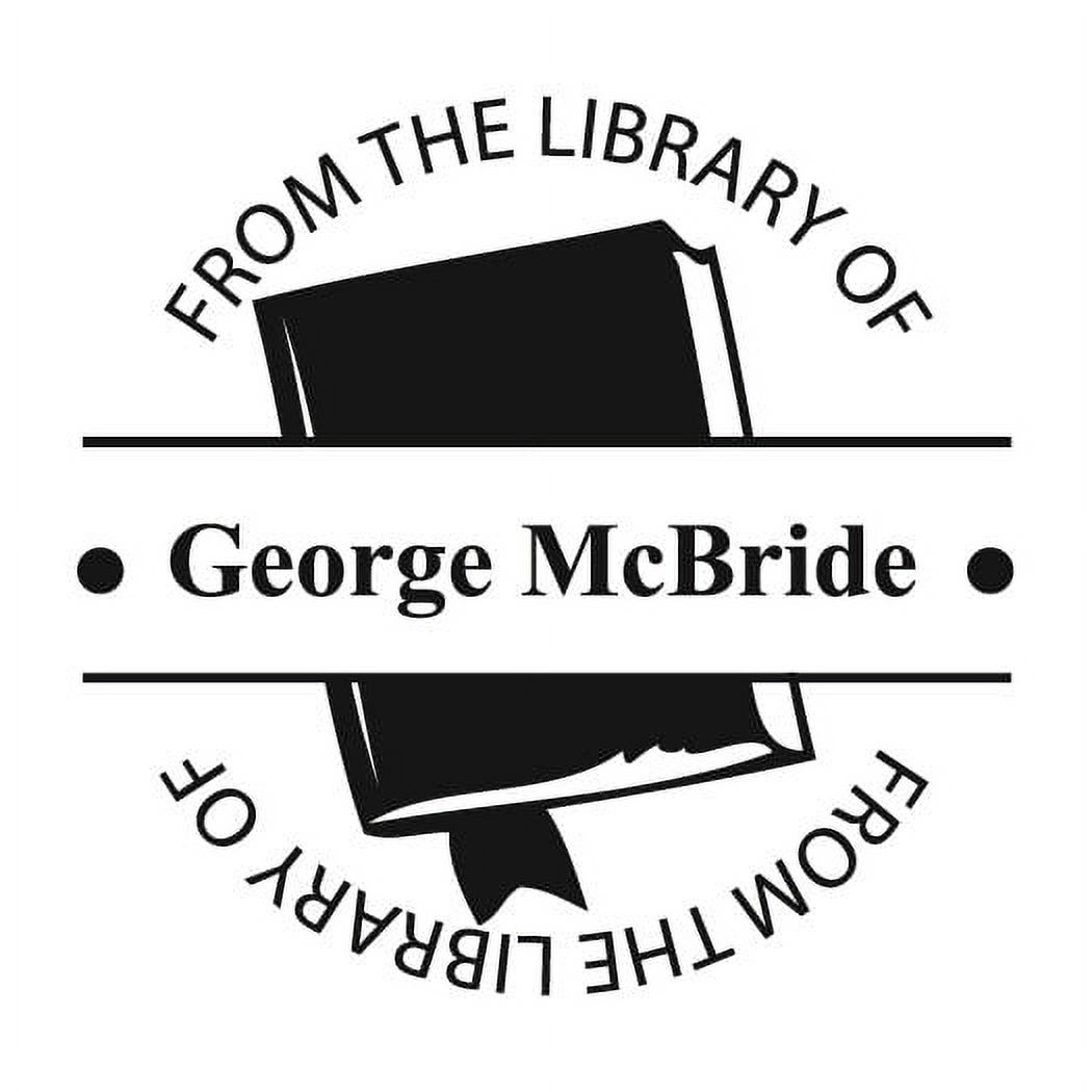 Personalized Round Self-Inking Rubber Stamp - The McBride Library