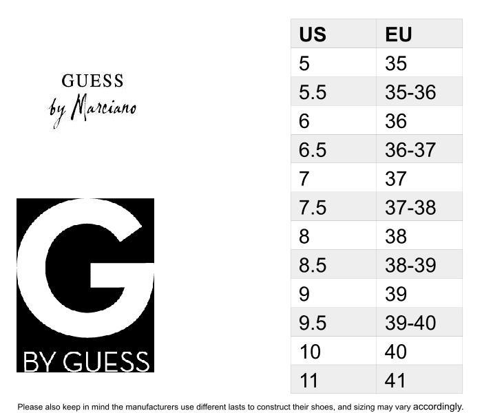 guess sneakers size